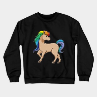 Horse with Rainbow Colors Crewneck Sweatshirt